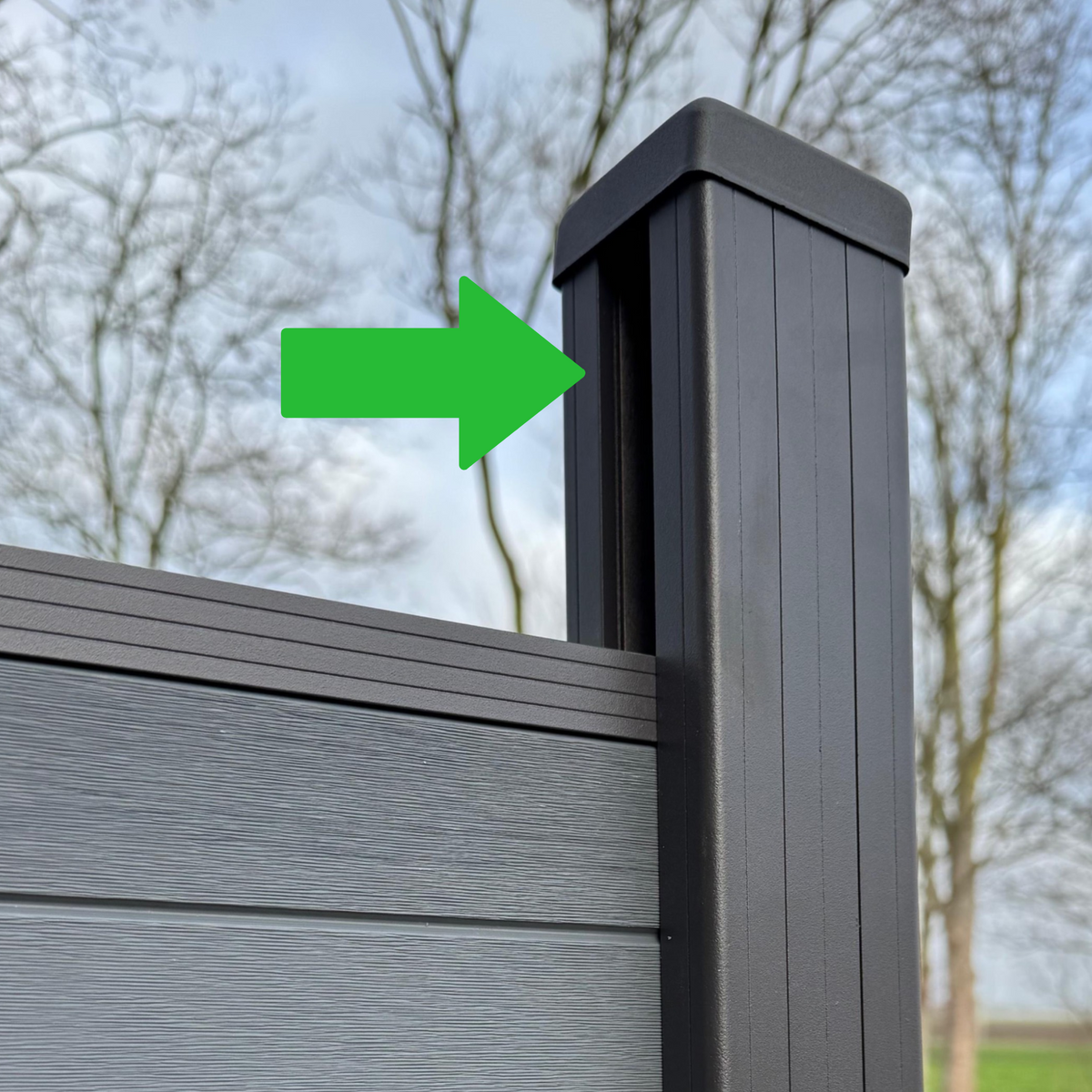 Aluminium garden post for fence 300cm